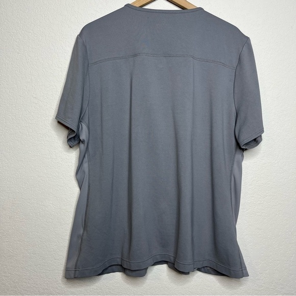 Jaanuu Women Scrub Top 3X Side‎ Zipper Pockets Jersey Knit Stretch Gray Short - Picture 6 of 9